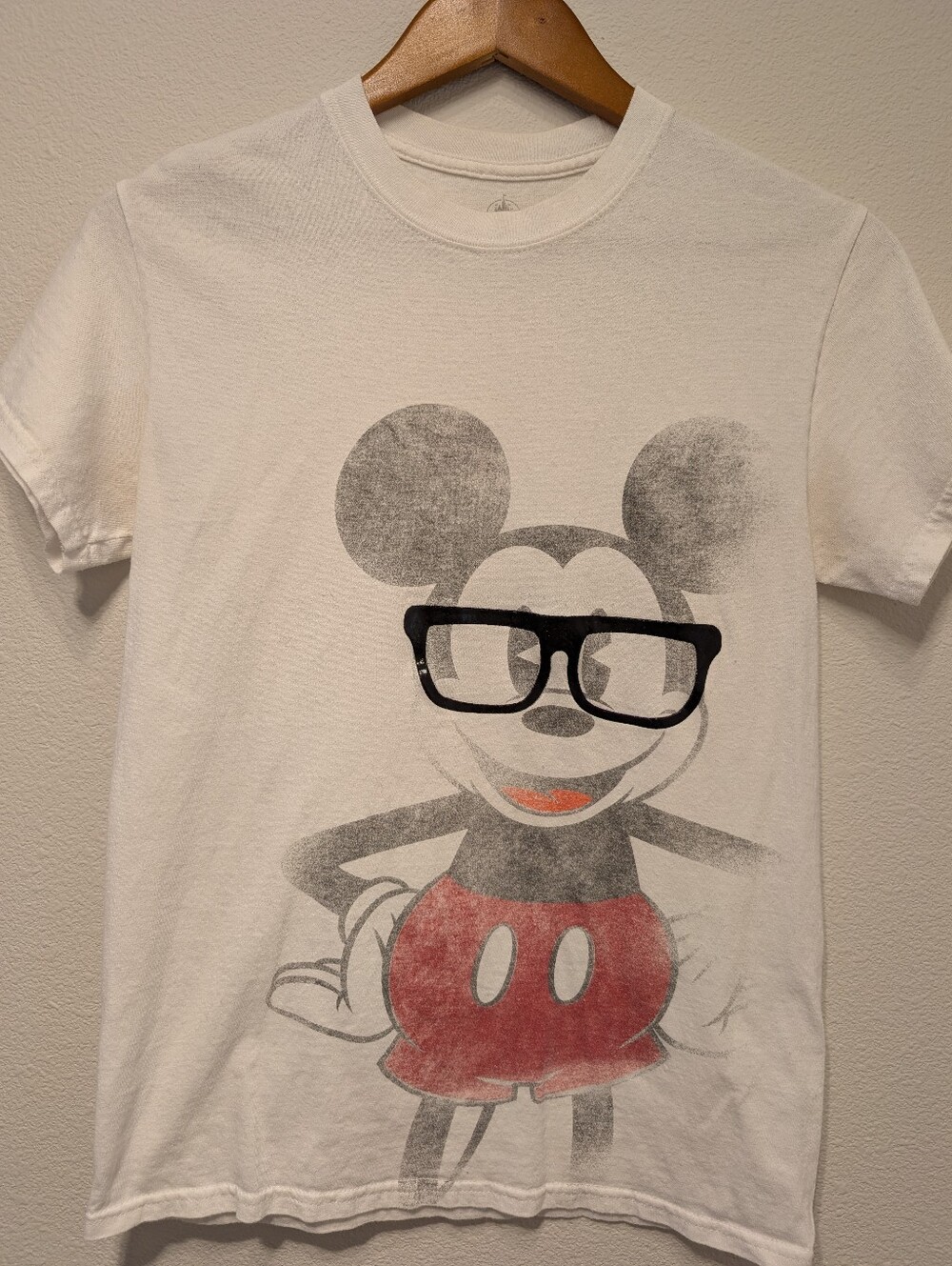 Disney White Short-Sleeve Tee with Mickey Graphic